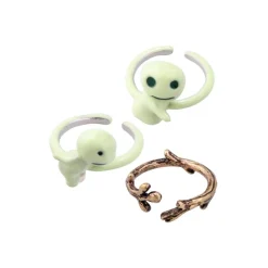 Bijoux|Maison Ghibli Bague 3 anneaux Kodama - Princesse Mononoké