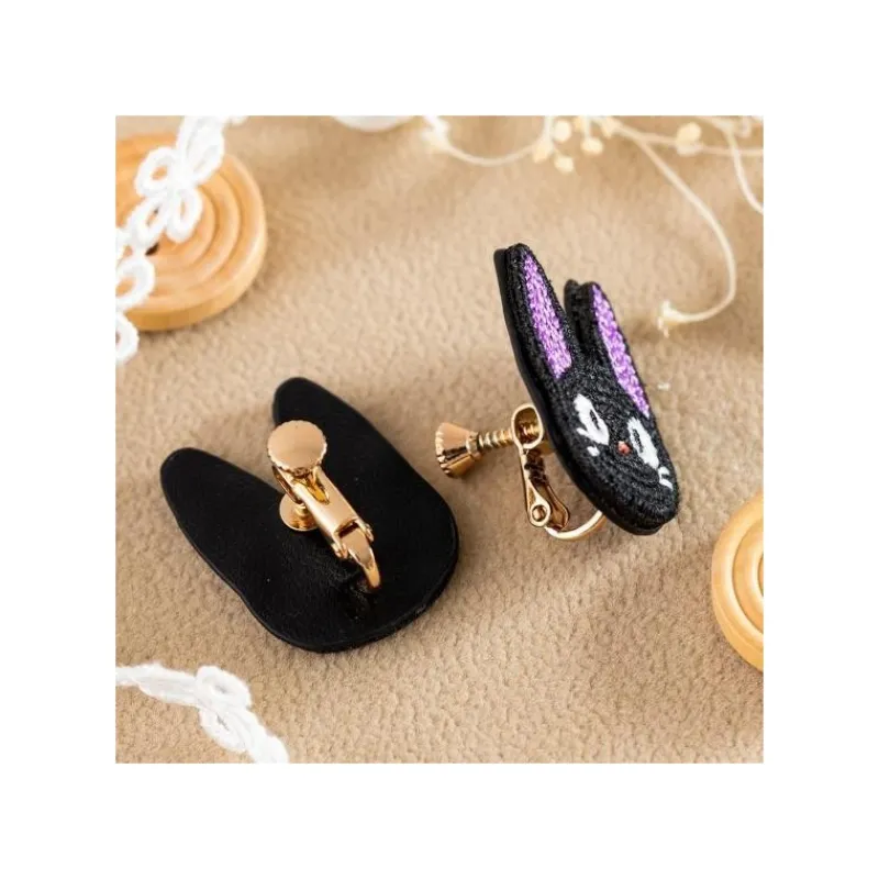 Bijoux|Maison Ghibli Bijou Boucle d’oreilles à Clips Broderie Jiji - Kiki la petite sorciè