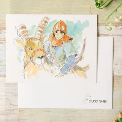 Cartes Postales Et Papier À Lettres|Maison Ghibli Carte de vœux aquarelle 24 x 15,8 cm Ashitaka and Yakuru - Princesse