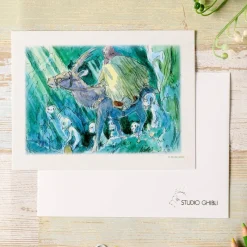 Cartes Postales Et Papier À Lettres|Maison Ghibli Carte de vœux aquarelle 24 x 15,8 cm Ashitaka dans la forêt  - Prince
