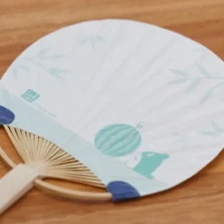 Accessoires|Maison Ghibli Éventail Bambou & Enveloppe Totoro avec Pastèque - Mon Voisin Totoro